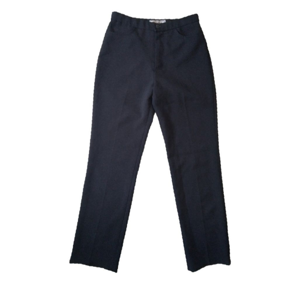 Elegance Vintage Black Mid Rise Straight Leg Classic Dress Pants Women's Medium